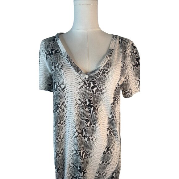 N: Philanthropy XS Snake Print V-Neck Short Sleeve Dress Cotton Soft Casual - Picture 7 of 14